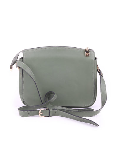 Odette Green Solid Sling Bag For Women