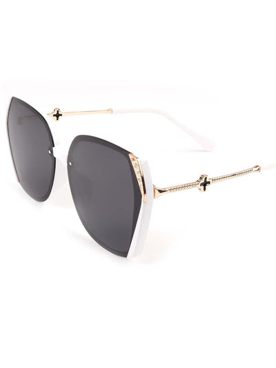 Odette Black Shaded Studded Sunglasses For Women