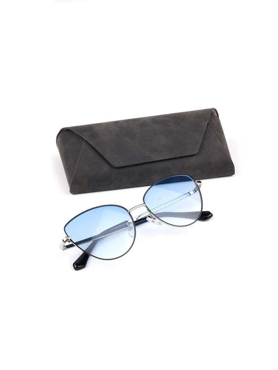 Odette Women Blue Tinted Flared Sunglasses