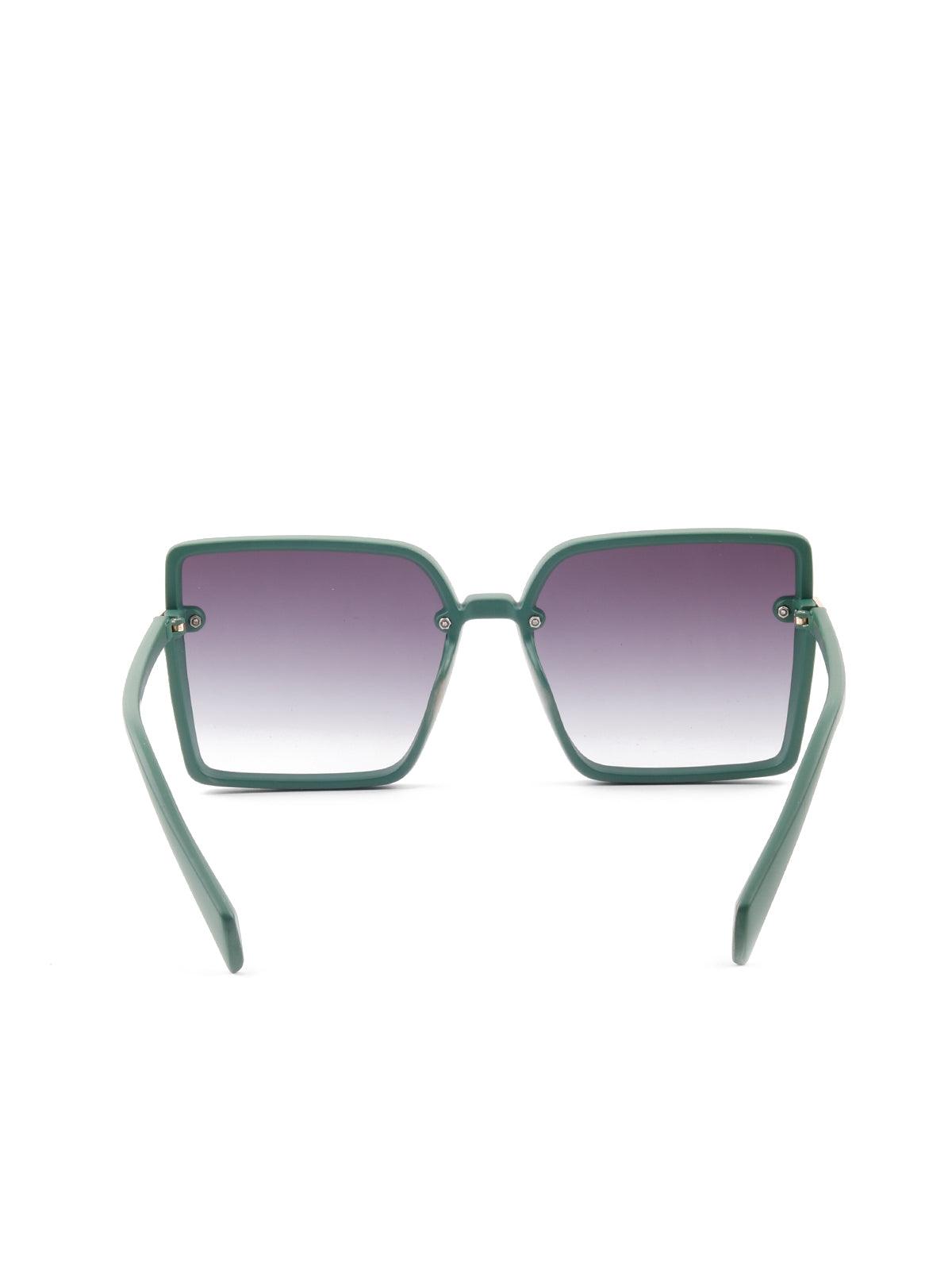 Odette Women Oversized Matt Green Tinted Sunglasses