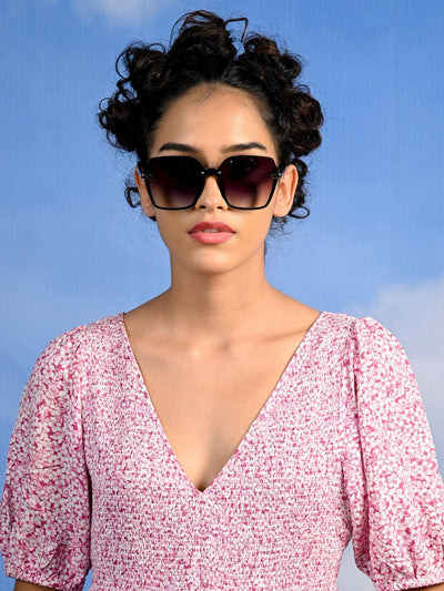 Odette Women Black Tinted Framed Sunglasses