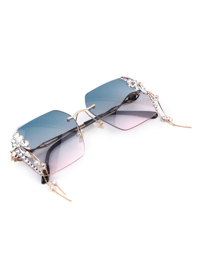 Odette Women Blue And Pink Shaded Sunglasses
