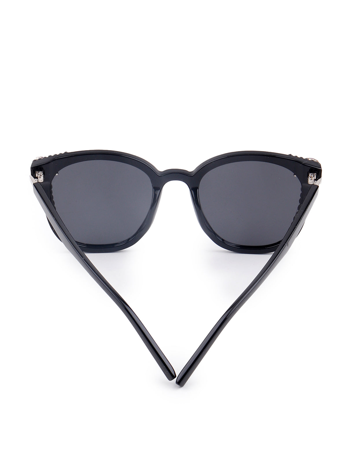 Odette Women Black Frame Flared Sunglasses