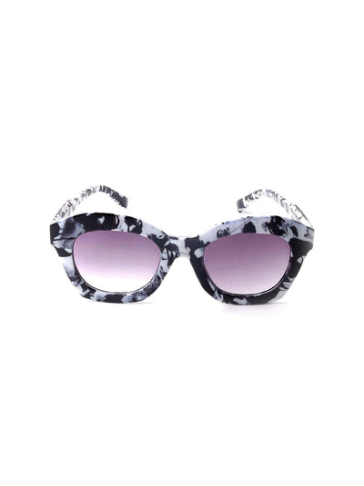 Odette Black And White Textured Frame Sunglasses For Women