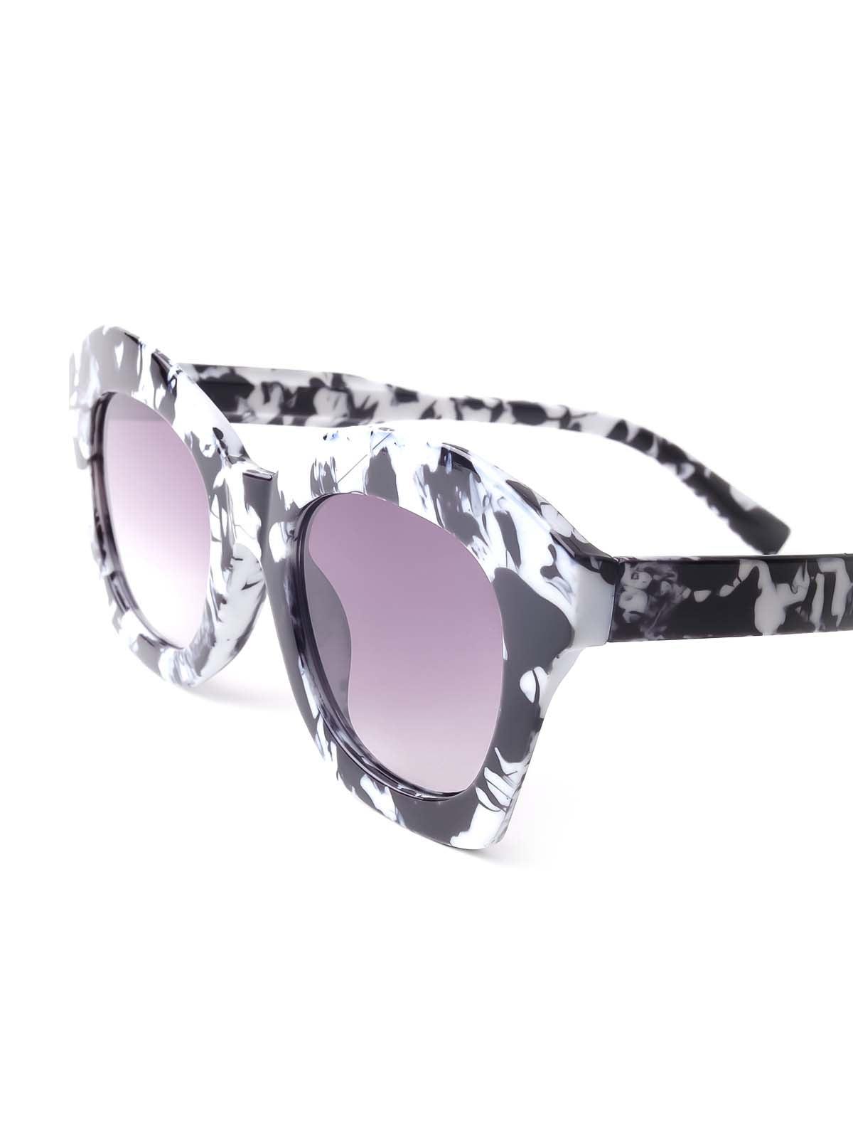 Odette Black And White Textured Frame Sunglasses For Women