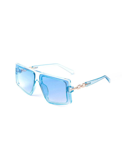 Odette Women Light Blue Transparent Oversized Sunglasses