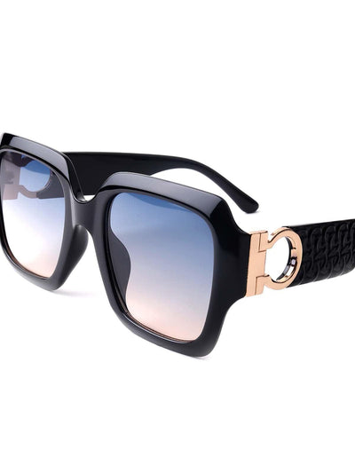 Odette Women Black Oversized Sunglasses