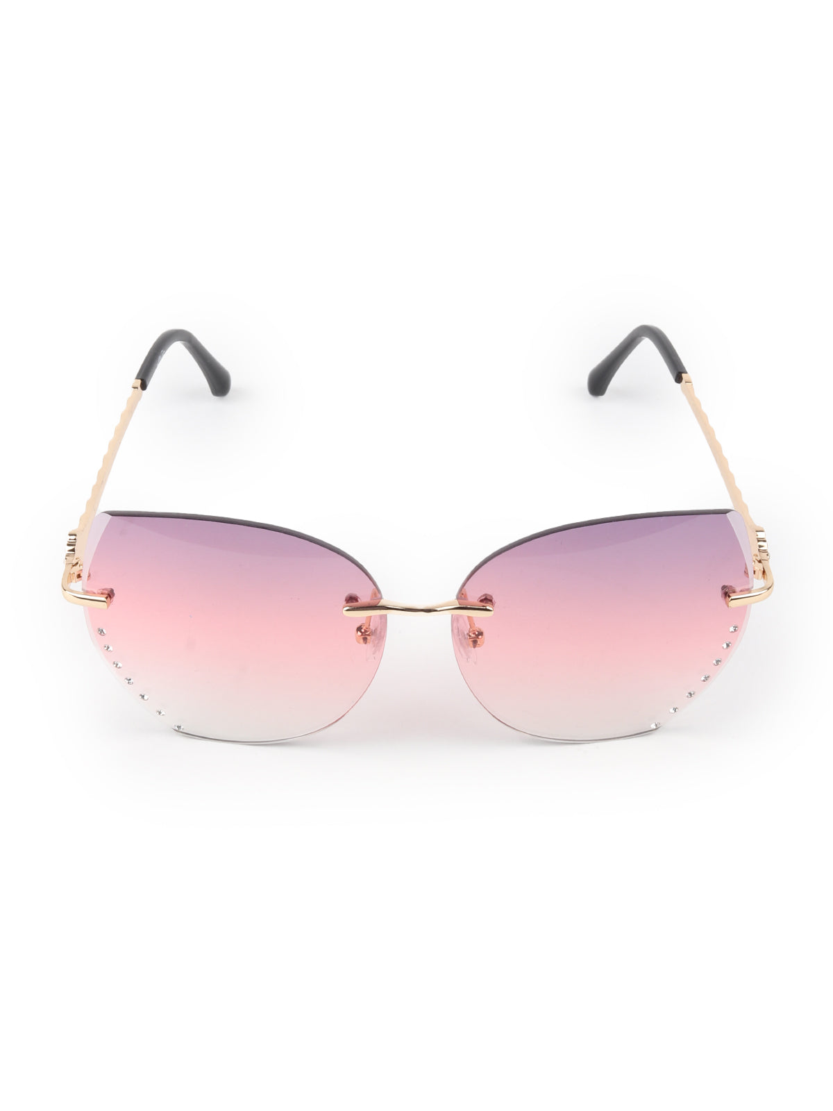 Odette Pink Acrylic and Faux Stone Embellished Sunglasses for Women
