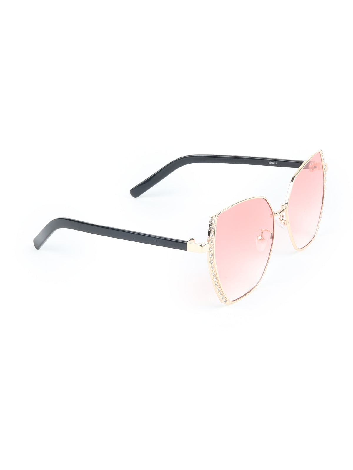 Odette Peach Acrylic and Faux Stone Embellished Sunglasses for Women