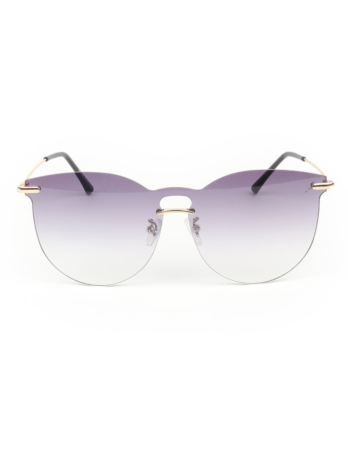 Odette Black Acrylic Round Sunglasses for Women