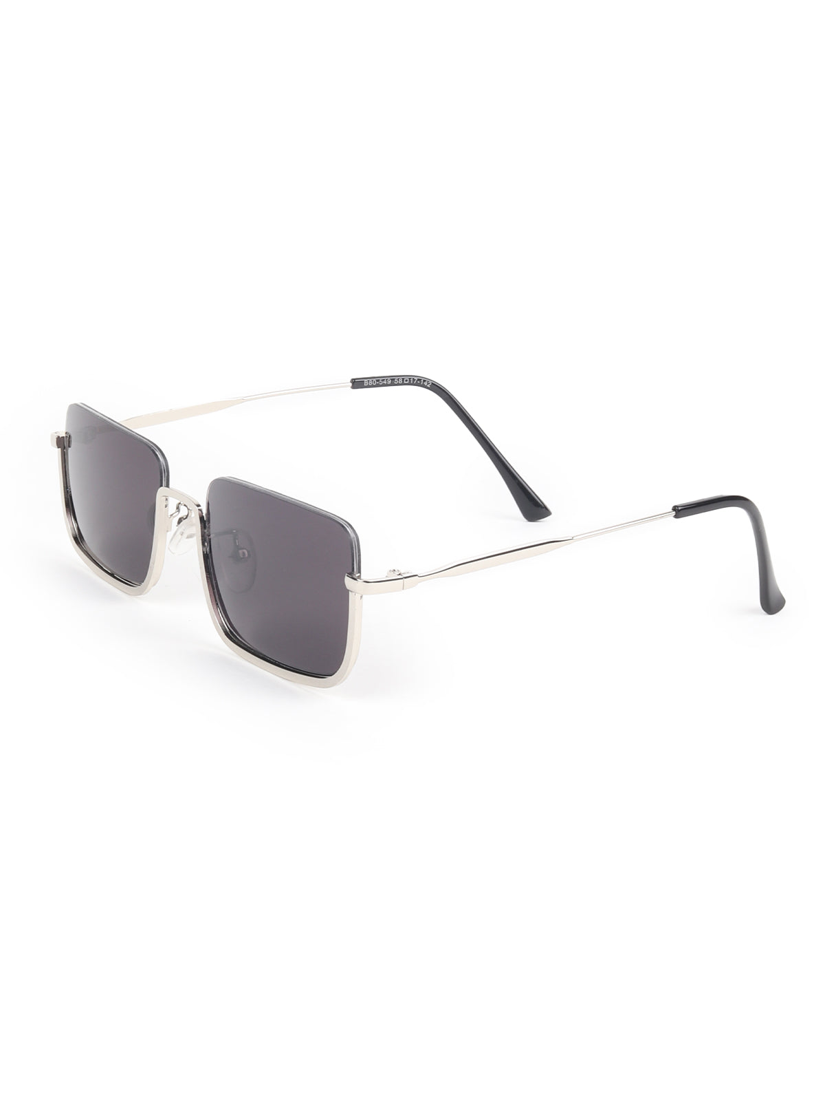 Odette Black Acrylic Rectangular Sunglasses for Women