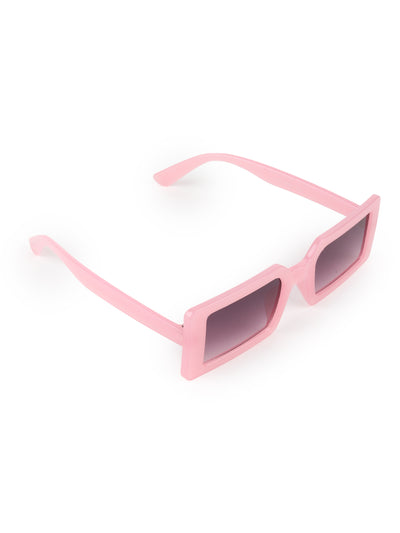 Odette Pink Acrylic Rectangular Sunglasses for Women