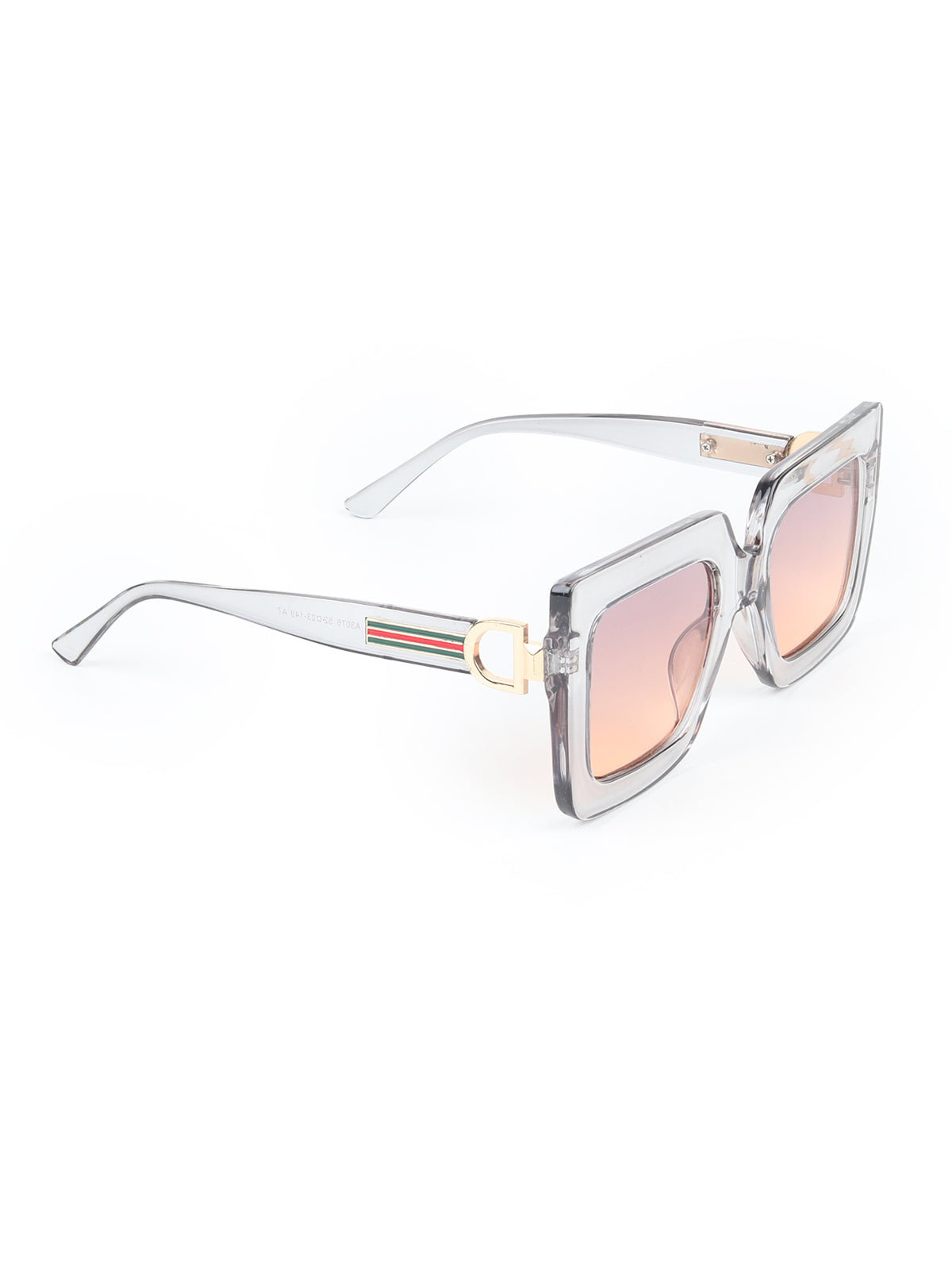 Odette Grey and Tan Acrylic Oversized Sunglasses for Women