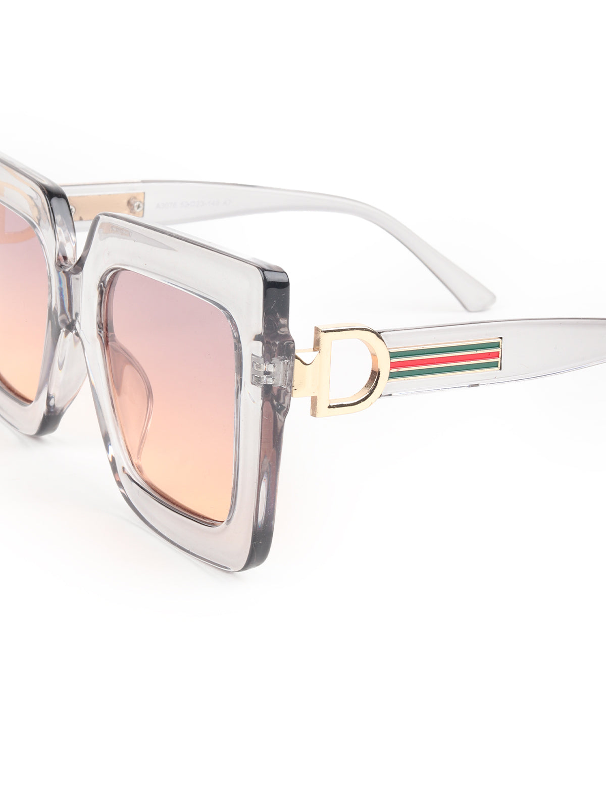 Odette Grey and Tan Acrylic Oversized Sunglasses for Women