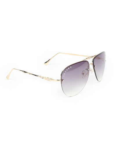 Odette Olive Acrylic and Faux Stone Embellished Aviator Sunglasses for Women