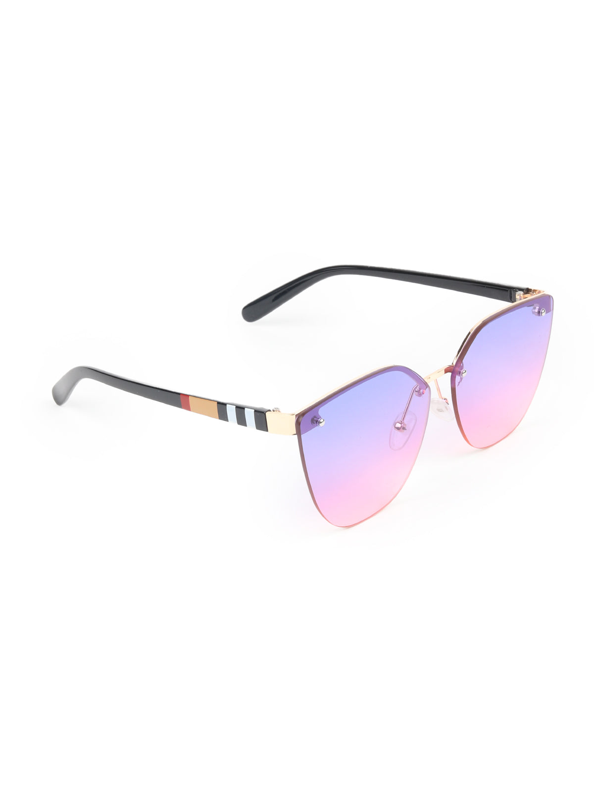 Odette Blue and Pink Acrylic Oversized Cateye Sunglasses for Women