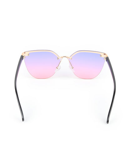 Odette Blue and Pink Acrylic Oversized Cateye Sunglasses for Women