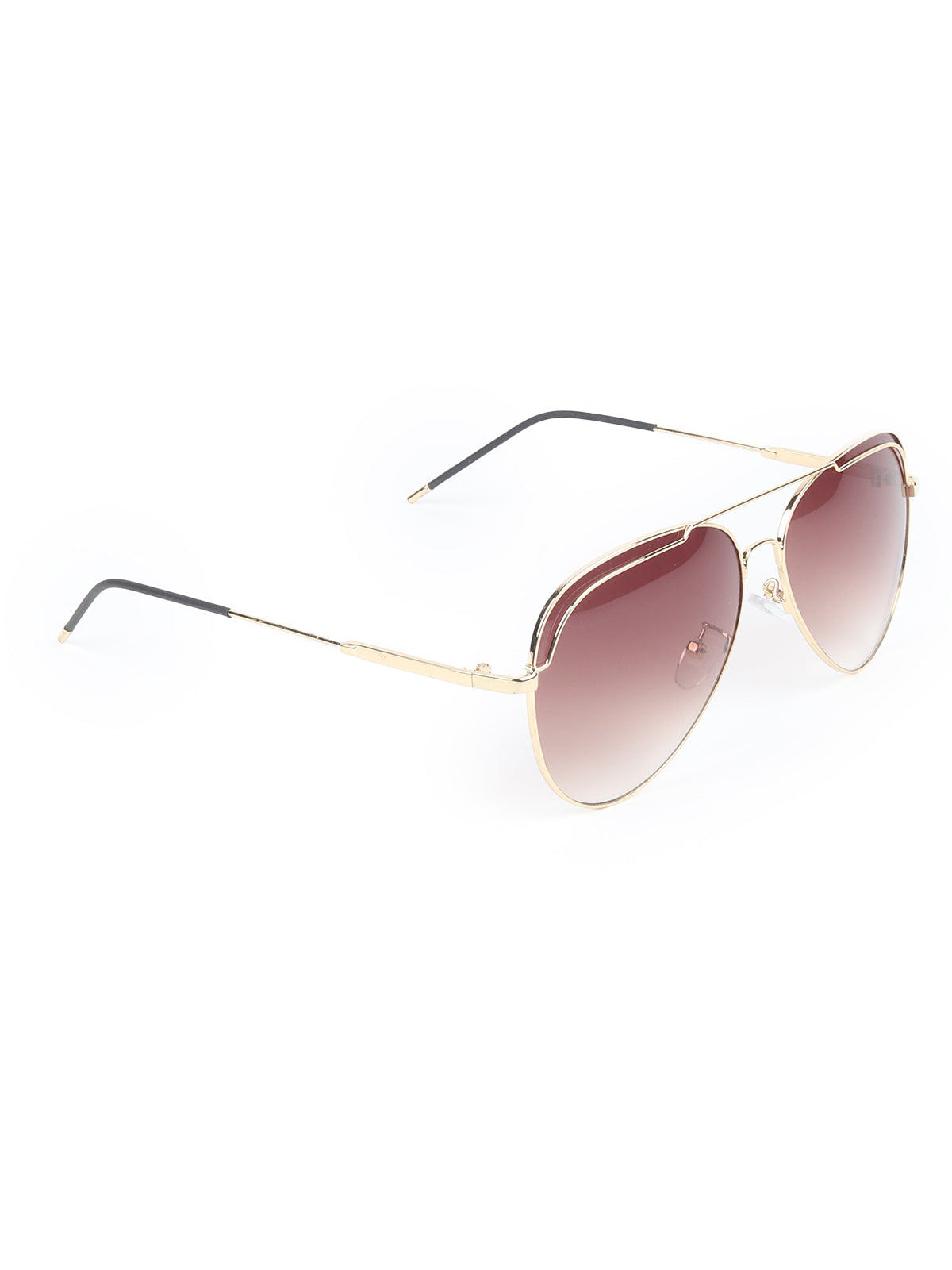 Odette Brown Acrylic Aviator Sunglasses for Women