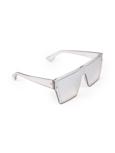 Odette Grey Acrylic Shield Sunglasses for Women