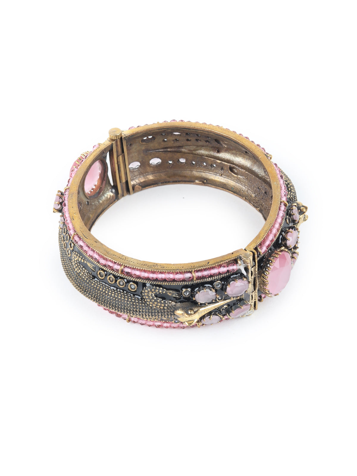 Odette Pink and Gold Faux Stone Embellished Bracelet for Women