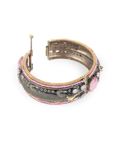 Odette Pink and Gold Faux Stone Embellished Bracelet for Women