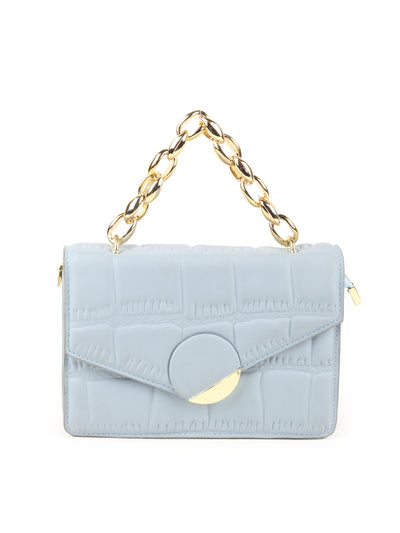 Odette Light Blue Textured Sling Bag for Women
