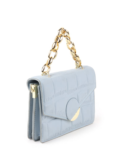 Odette Light Blue Textured Sling Bag for Women
