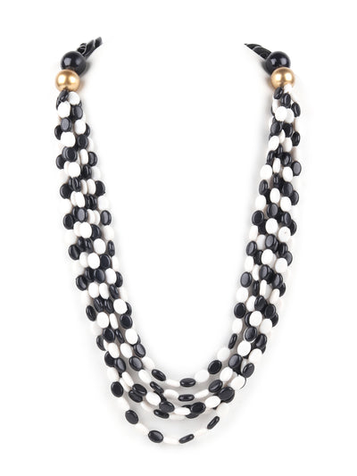 Odette  Black and White Beaded Neck Piece for Women