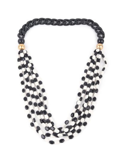 Odette  Black and White Beaded Neck Piece for Women