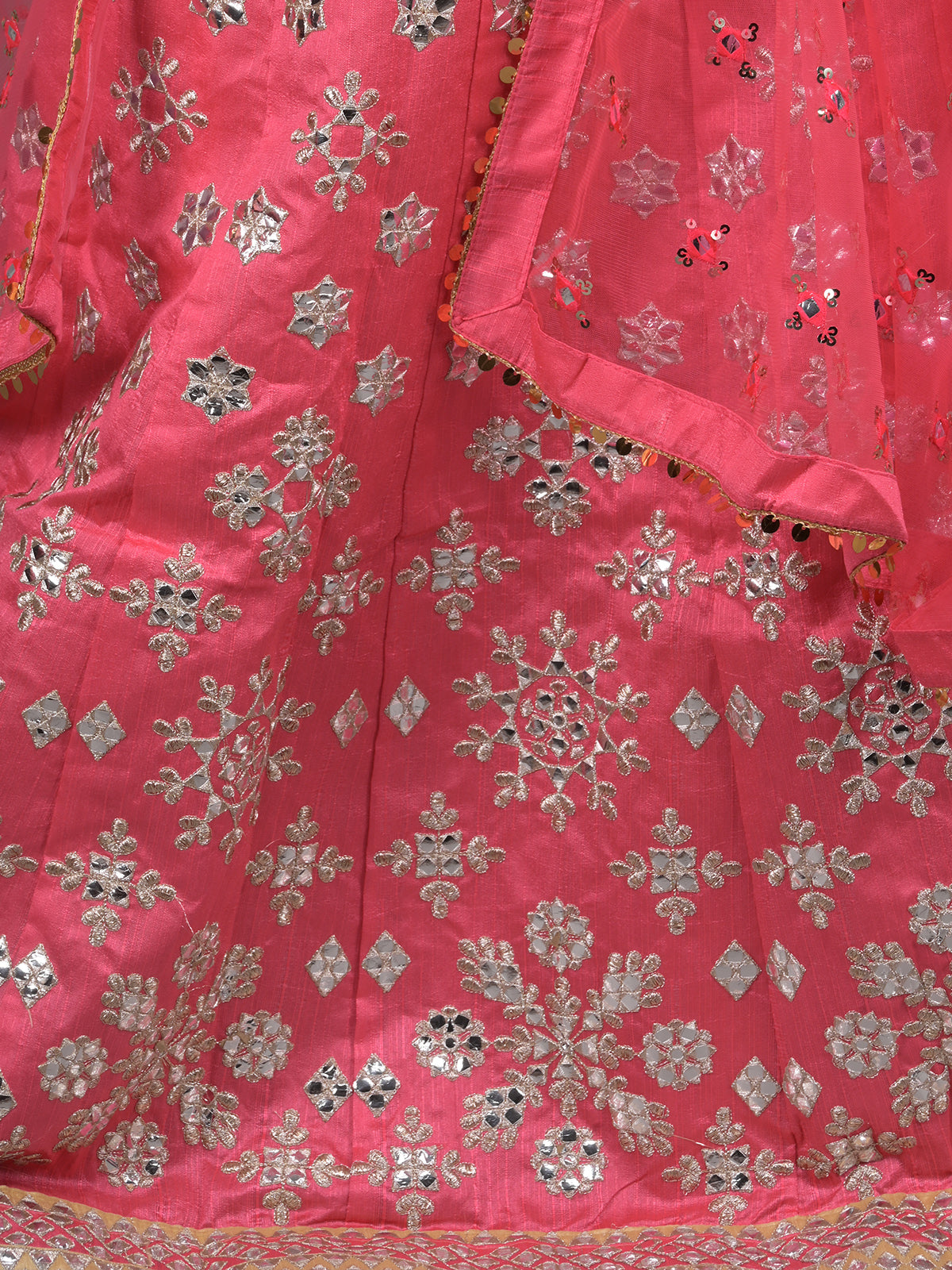 Odette Pink Embroidered Silk Blend Stitched Lehenga Set For Women