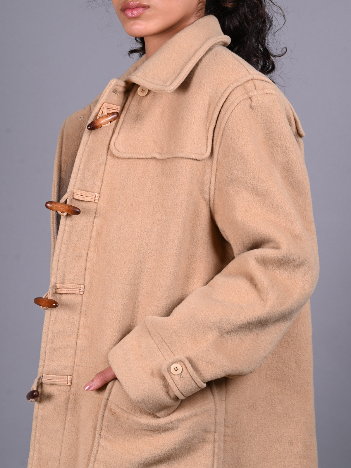 Odette Caramel Brown Woollen Overcoat for Women