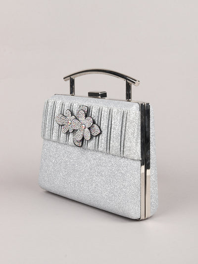 Odette Silver Clutch Bag For Women
