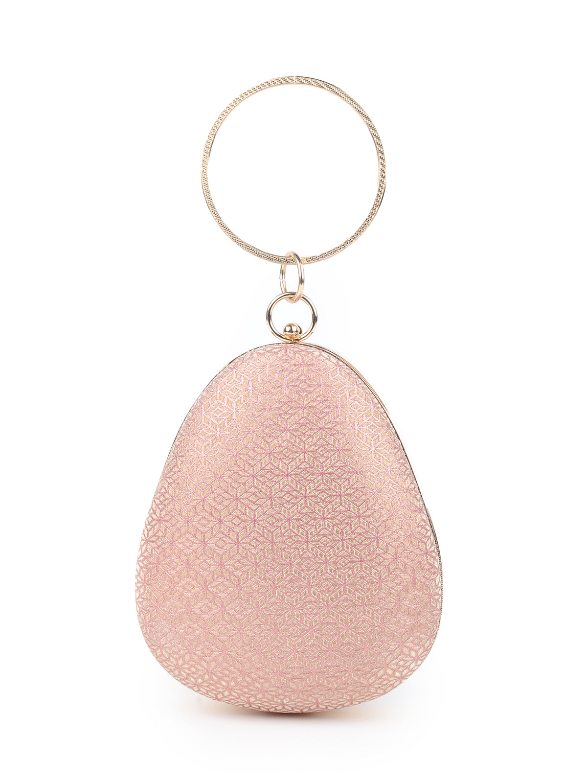 Odette Pink Structured Clutch Bag For Women
