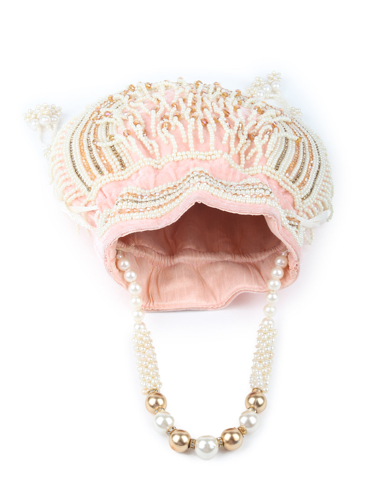 Odette Pink Embroidered Potli Bag For Women