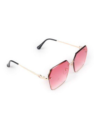 Odette Red Acrylic Square Sunglasses for Women