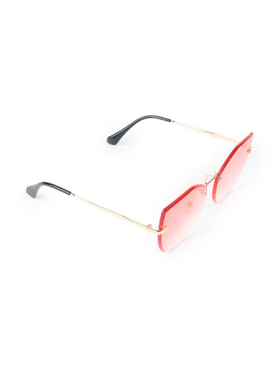 Odette Peach Acrylic Oversized Cateye Sunglasses for Women