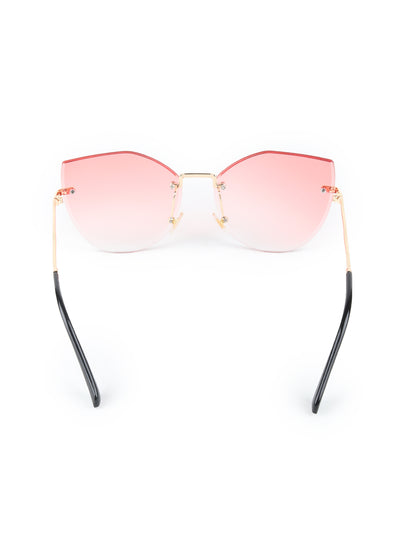 Odette Peach Acrylic Oversized Cateye Sunglasses for Women