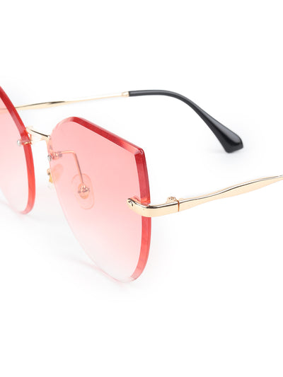 Odette Peach Acrylic Oversized Cateye Sunglasses for Women