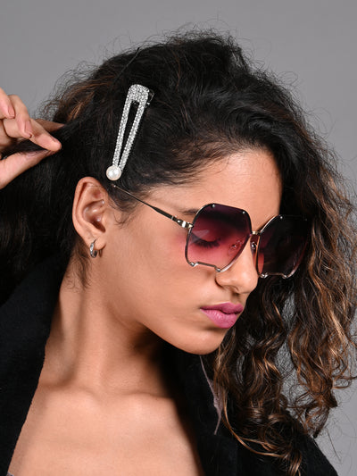 Odette Purple Acrylic Square Sunglasses for Women
