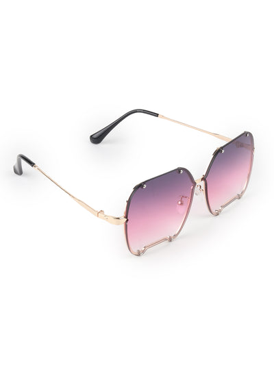 Odette Purple Acrylic Square Sunglasses for Women