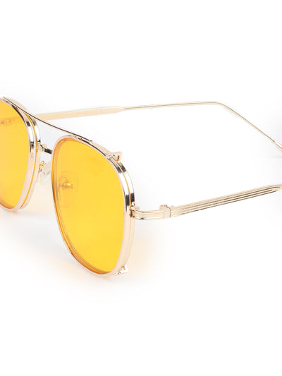 Odette Yellow Acrylic Navigator Sunglasses for Women