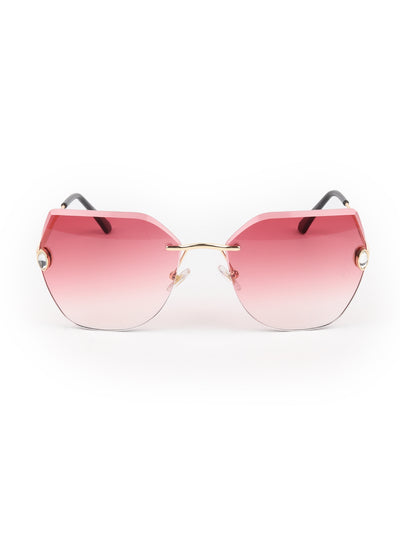 Odette Pink Acrylic Oversized Cateye Sunglasses for Women