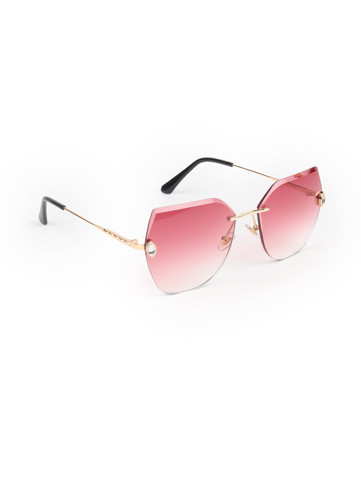 Odette Pink Acrylic Oversized Cateye Sunglasses for Women