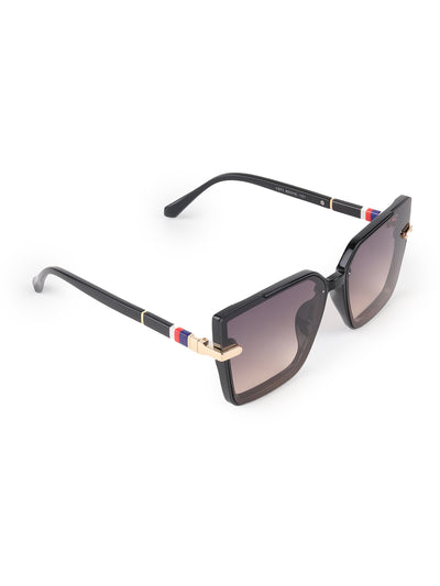 Odette Black Acrylic Square Oversized Sunglasses for Women