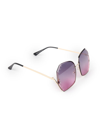 Odette Purple Acrylic and Faux Stone Embellished Sunglasses for Women