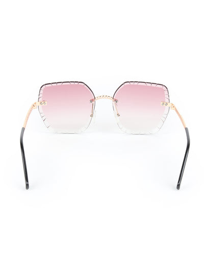Odette Brown Acrylic Cut Work Square Sunglasses for Women