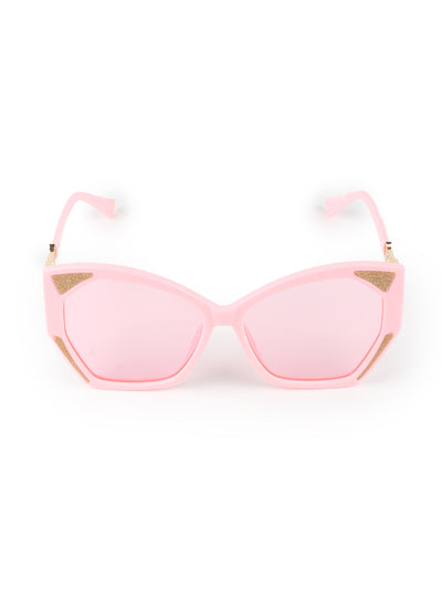 Odette Pink Acrylic Oversized Sunglasses for Women