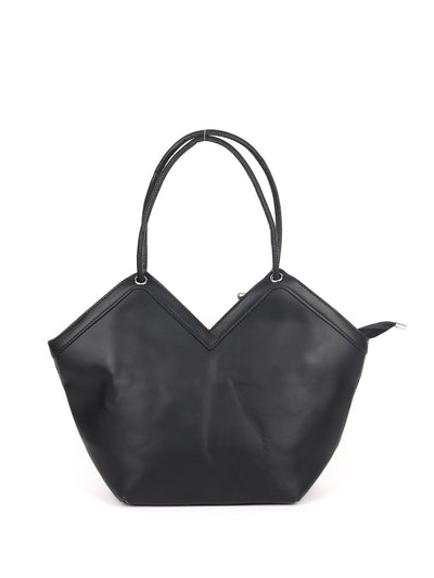 Odette Black Suede Embellished Hand Bag For Women