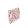 Odette Peach Polyester Embroidered Clutch For Women