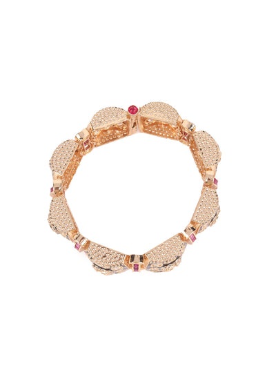 Odette Black Gold Plated Kundan Bracelets For Women